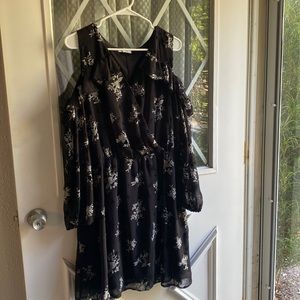 Black drop shoulder dress